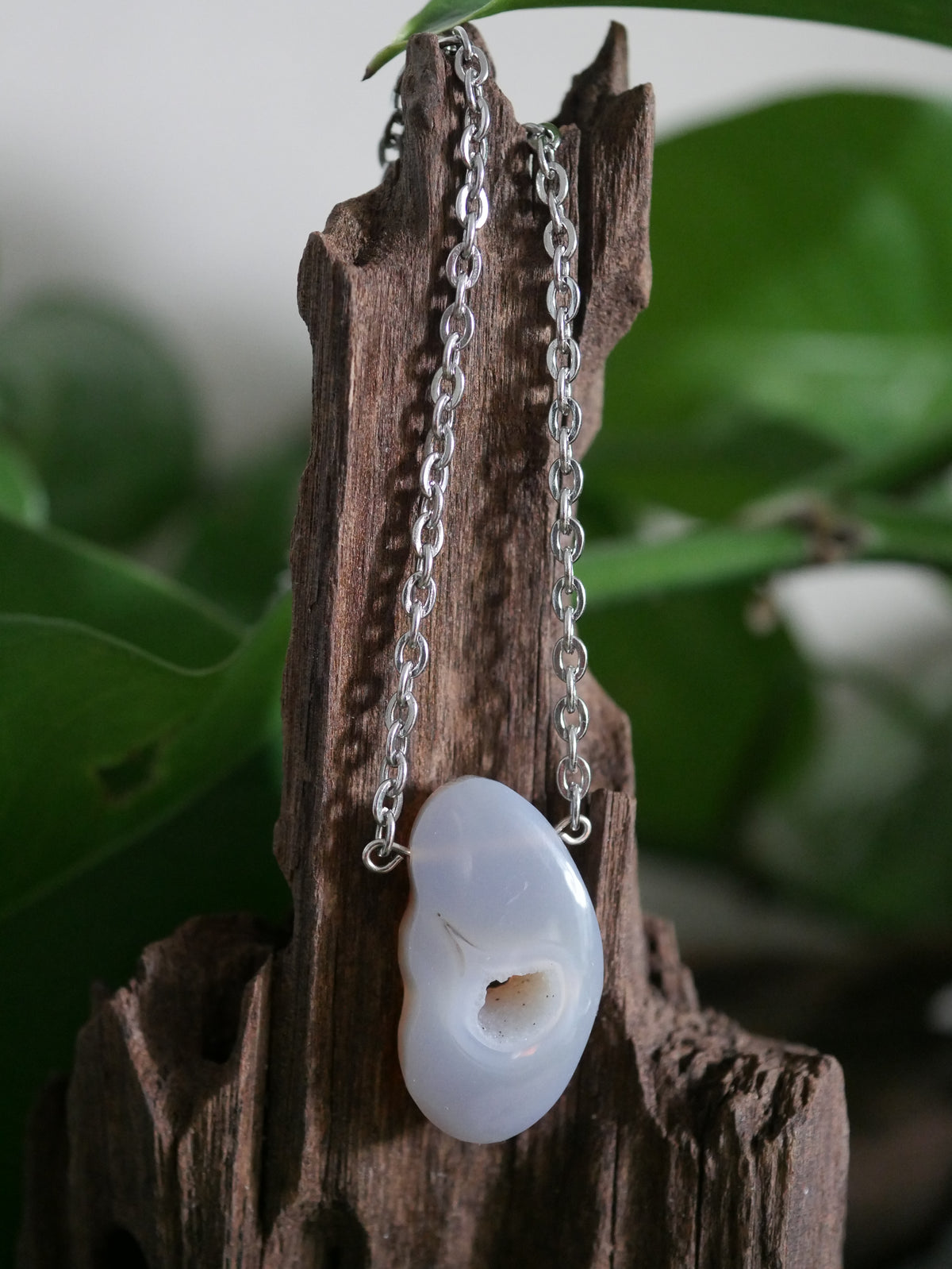 „Stardust“ - Edelstahlkette mit Druzy-Achat
