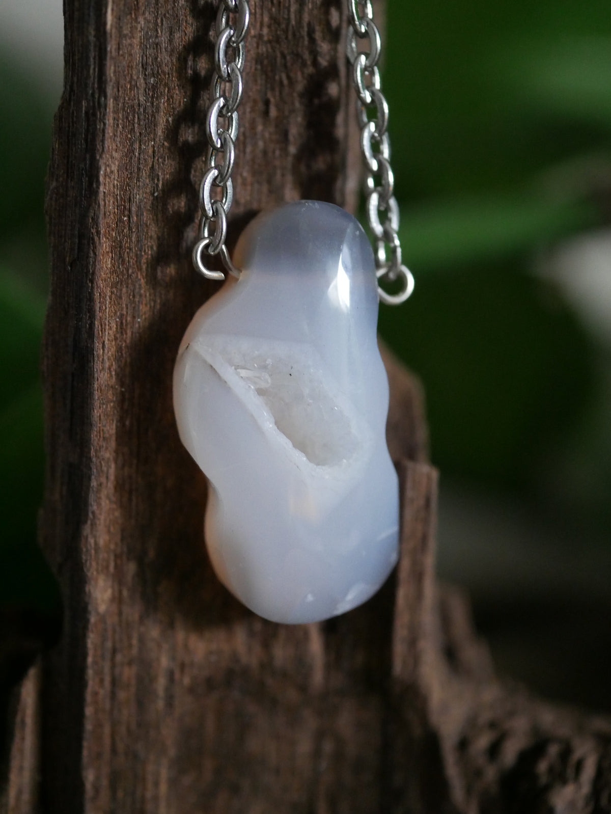 „Stardust“ - Edelstahlkette mit Druzy-Achat