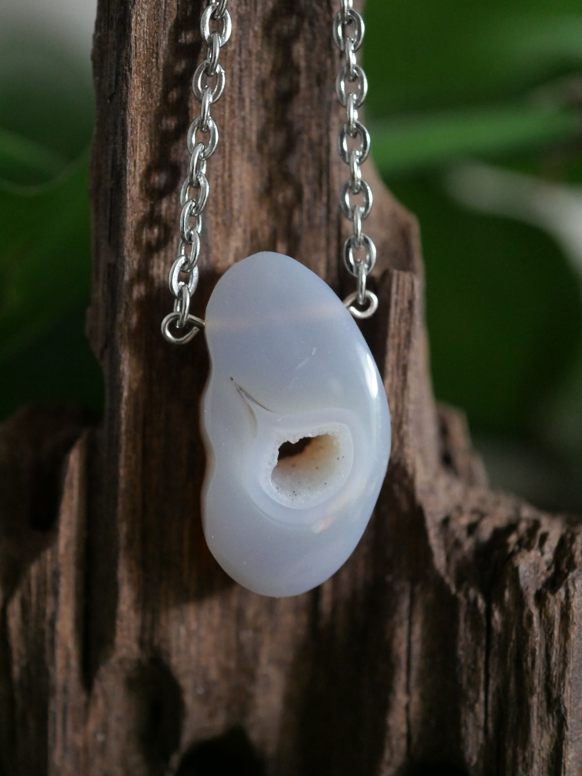 „Stardust“ - Edelstahlkette mit Druzy-Achat