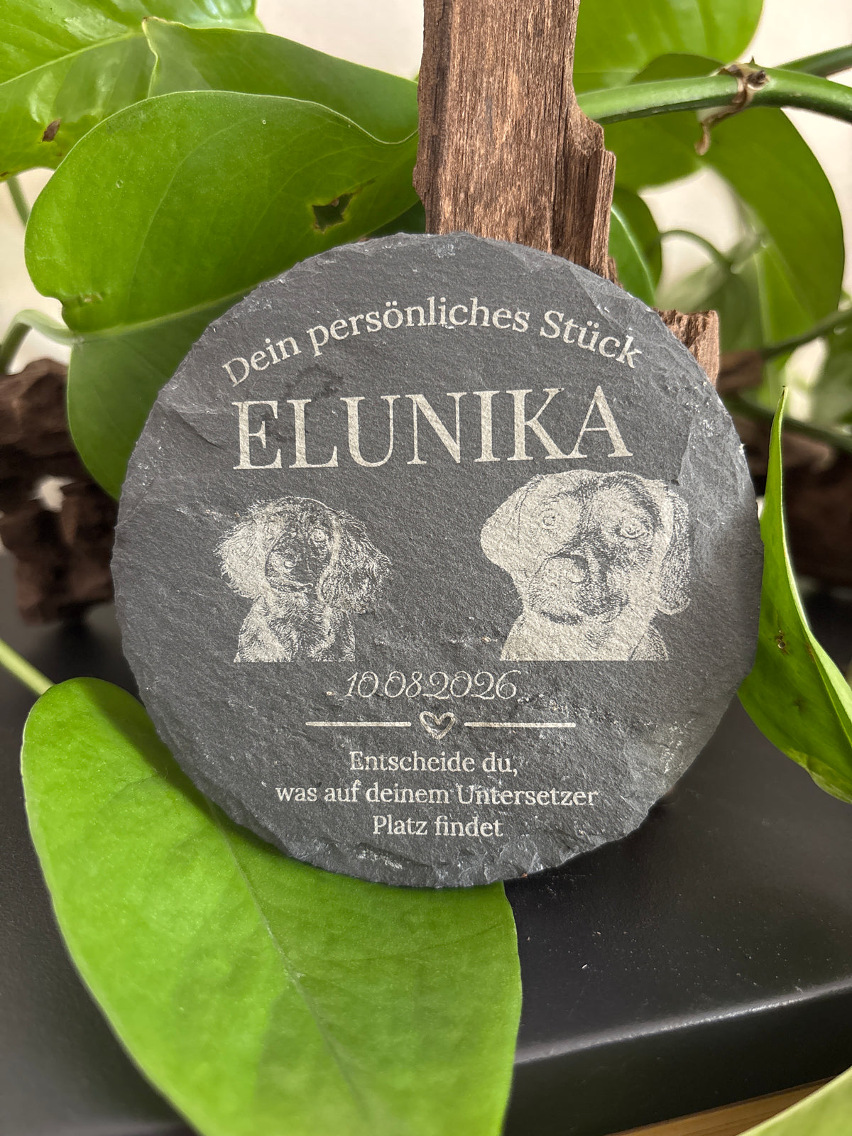 Personalisierter Schiefer-Untersetzer