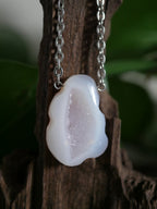 „Stardust“ - Edelstahlkette mit Druzy-Achat